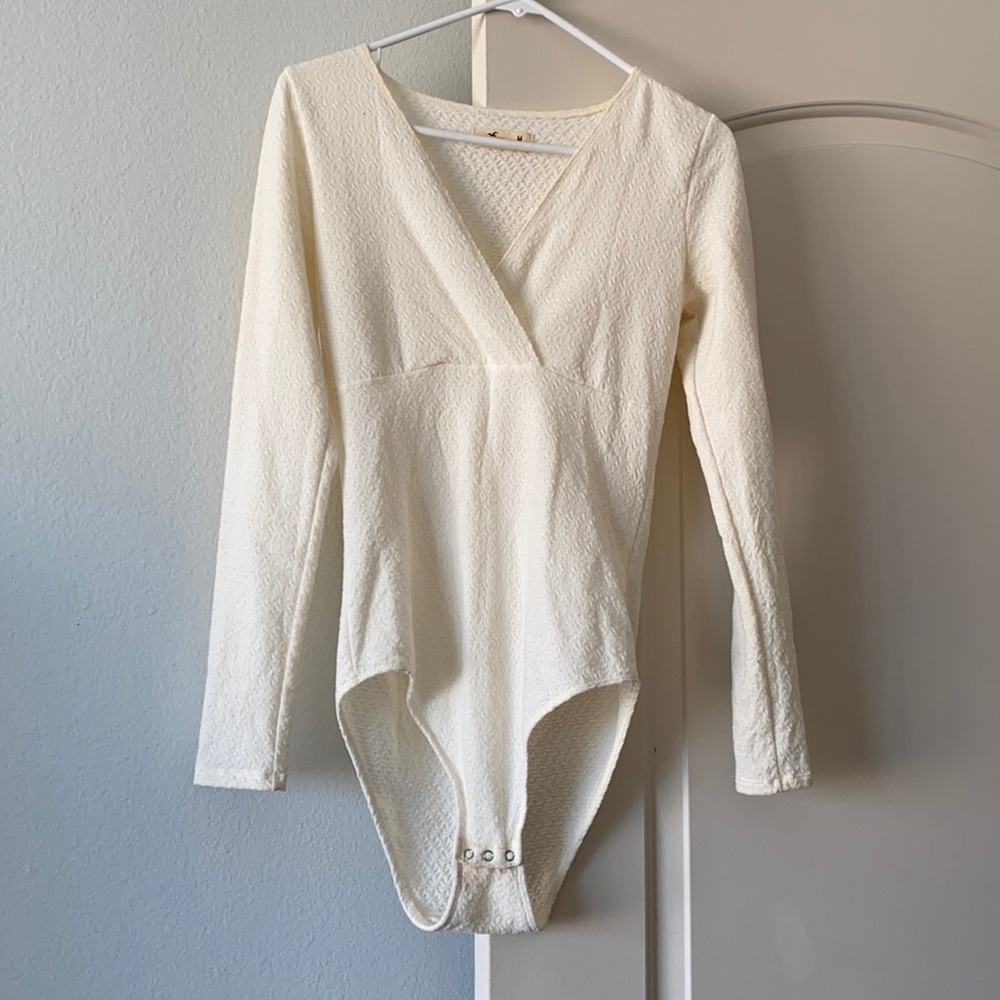 Hollister Cream Textured Bodysuit